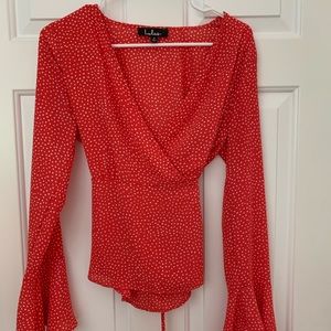 Lulus long sleeve wrap top, S